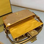 Fendi 8BR792 Medium Baguette 1997 Yellow Satin Bag With Sequins - 0127L - 5