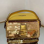 Fendi 8BR792 Medium Baguette 1997 Yellow Satin Bag With Sequins - 0127L - 2