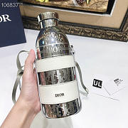 DIOR AQUA BOTTLE WITH SHOULDER STRAP Calfskin and Dior Oblique Stainless Steel - 7.5x7.5x30.5cm - 4