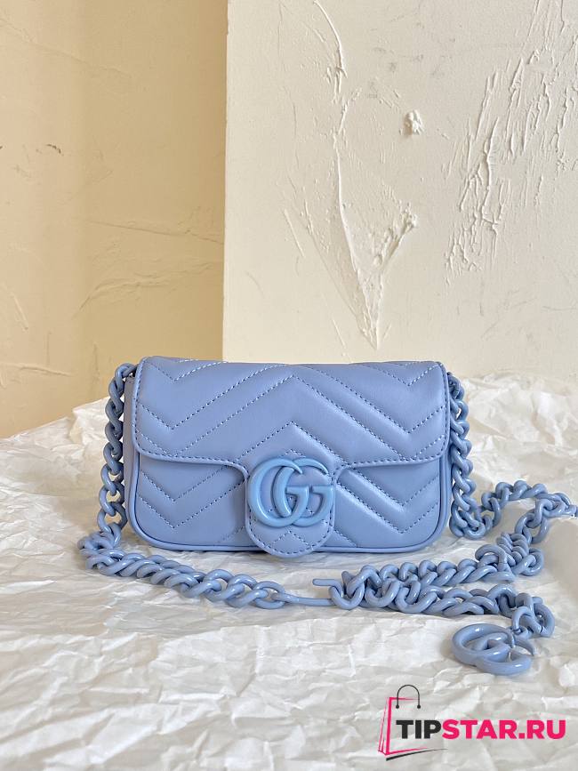 GG Marmont belt bag blue leather - ‎699757 - 16.5x10x5cm - 1