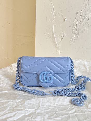 GG Marmont belt bag blue leather - ‎699757 - 16.5x10x5cm