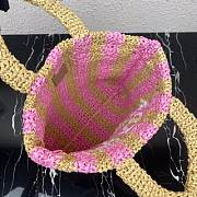 PRADA Small raffia tote bag tan/petal pink - 1BG422 - 24x24x8cm - 4