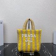 PRADA Small raffia tote bag tan/yellow - 1BG422 - 24x24x8cm - 1