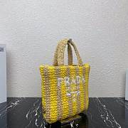 PRADA Small raffia tote bag tan/yellow - 1BG422 - 24x24x8cm - 6