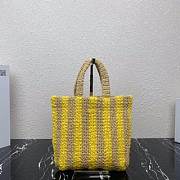 PRADA Small raffia tote bag tan/yellow - 1BG422 - 24x24x8cm - 3