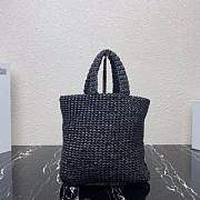 PRADA Small raffia tote bag black - 1BG422 - 24x24x8cm - 6
