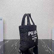 PRADA Small raffia tote bag black - 1BG422 - 24x24x8cm - 4