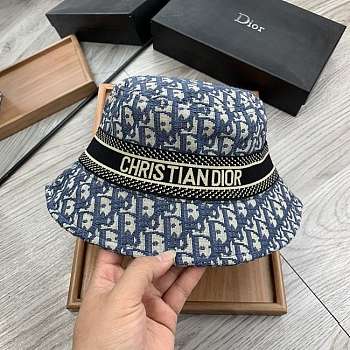 Dior D-Oblique Small Brim Bucket Hat Blue