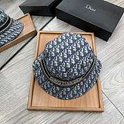 Dior D-Oblique Small Brim Bucket Hat Blue - 4