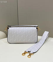 FENDI Baguette FF white glazed fabric bag with inlay white - 8BR600 - 27x6x15cm - 6