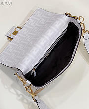 FENDI Baguette FF white glazed fabric bag with inlay white - 8BR600 - 27x6x15cm - 3