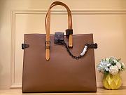 LV LEATHER MEN'S SHOPPING BROWN TOTE BAG - 41x34x19cm - 4