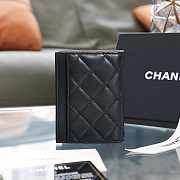 Chanel Classic ID Bifold Card Holder Black Lambskin Leather (Gold/Silver Hardware) - 11×8×1cm - 4