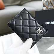 Chanel Classic ID Bifold Card Holder Black Lambskin Leather (Gold/Silver Hardware) - 11×8×1cm - 2