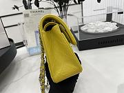 CHANEL SMALL CLASSIC HANDBAG GRAINED CALFSKIN & - SILVER TONE METAL YELLOW A01113  - 2