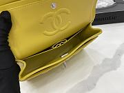 CHANEL SMALL CLASSIC HANDBAG GRAINED CALFSKIN & - SILVER TONE METAL YELLOW A01113  - 3