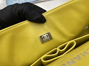 CHANEL SMALL CLASSIC HANDBAG GRAINED CALFSKIN & - SILVER TONE METAL YELLOW A01113  - 4