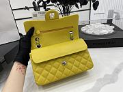 CHANEL SMALL CLASSIC HANDBAG GRAINED CALFSKIN & - SILVER TONE METAL YELLOW A01113  - 5