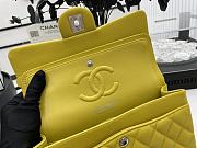 CHANEL SMALL CLASSIC HANDBAG GRAINED CALFSKIN & - SILVER TONE METAL YELLOW A01113  - 6