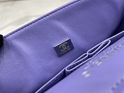 CHANEL SMALL CLASSIC HANDBAG GRAINED CALFSKIN & - SILVER TONE METAL VIOLET A01113 - 2