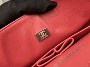 CHANEL SMALL CLASSIC HANDBAG GRAINED CALFSKIN & SILVER-TONE METAL RED A01113 - 6