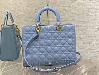 Dior Large Lady Dior Bag Blue Cannage Lambskin M05660