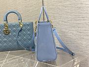 Dior Large Lady Dior Bag Blue Cannage Lambskin M05660 - 6