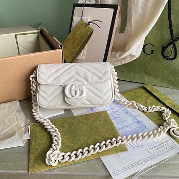GG Marmont Belt Bag White 699757 Size 16.5×10.2×5.1cm