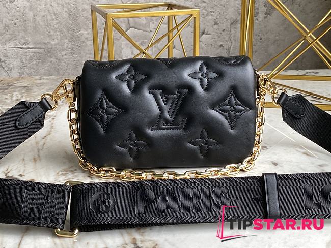 Louis Vuitton Wallet on Strap Bubblegram Black M81398 - 1