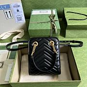 Gucci Marmont Matelassé Mini Bag Black 696123  - 3