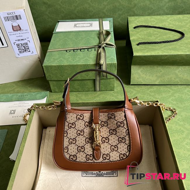 Gucci Jackie 1961 Mini GG Shoulder Bag Brown 675799 - 1