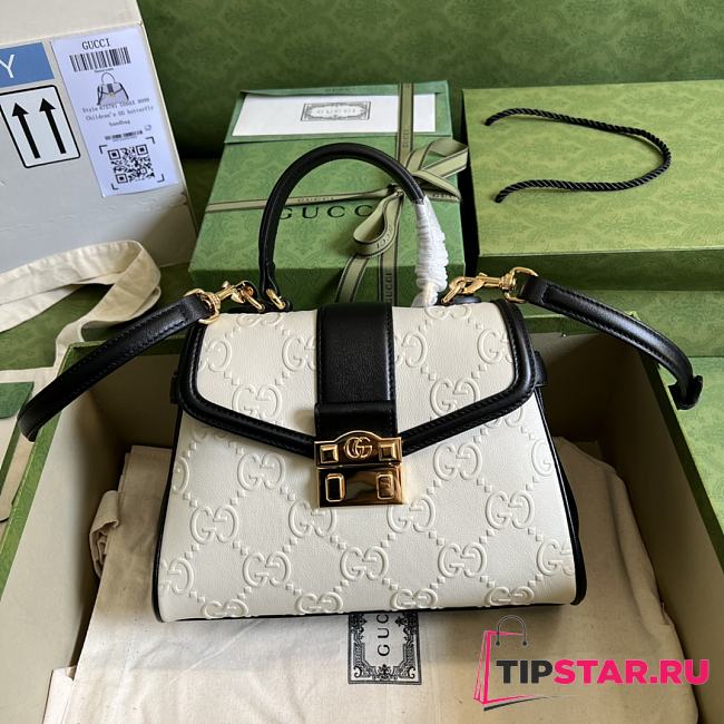 Gucci Small GG Top Handle Bag  White ‎675791 - 1