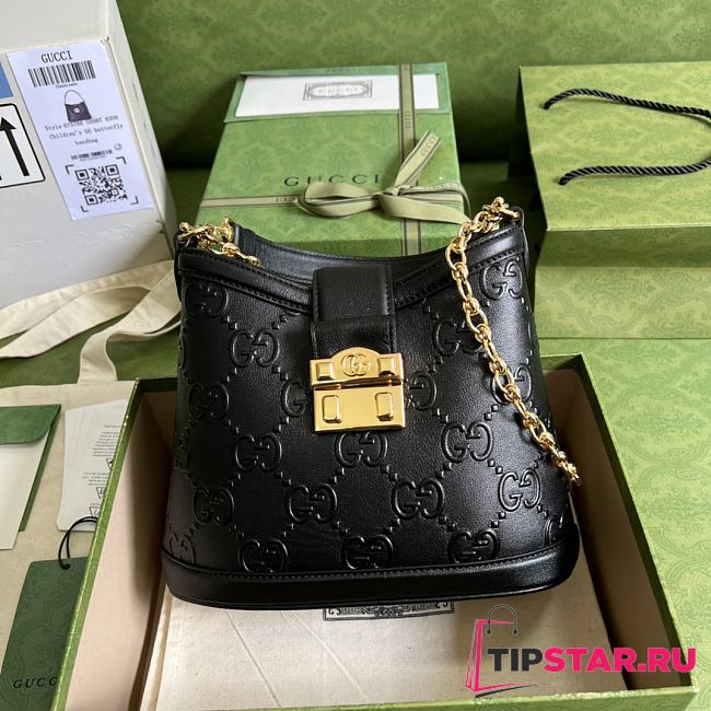 Gucci Small GG Shoulder Bag Black 675788 Size 25x21x9 cm - 1