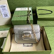 Gucci Horsebit 1955 Lizard Mini Bag Sliver - 1