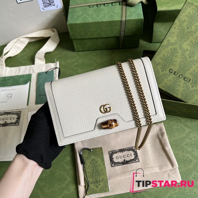 Gucci Diana Mini Bag With Bamboo White - 1