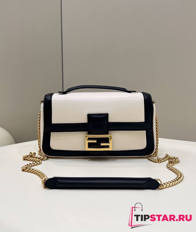 Fendi Women Baguette Chain White Nappa Leather Bag - 1