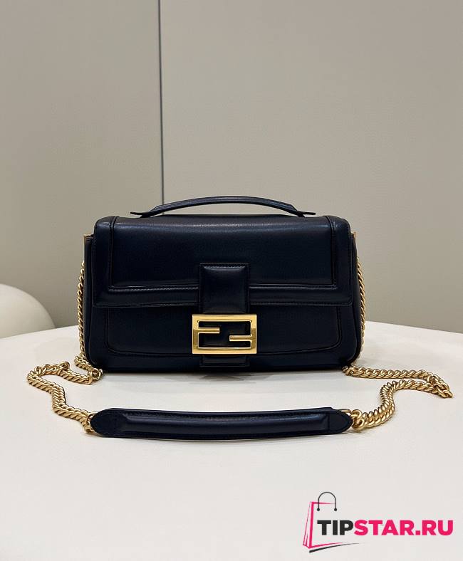 Fendi Women Baguette Chain Black Nappa Leather Bag - 1