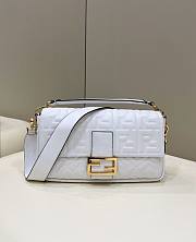 Fendi Baguette Large White Leather Bag - 1