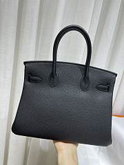 Hermes Togo Black Leather Silver Hardware 30  - 6