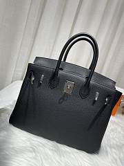 Hermes Togo Black Leather Silver Hardware 30  - 5