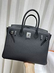 Hermes Togo Black Leather Silver Hardware 30  - 2