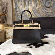 Hermes Birkin Black Ostrich Gold Hardware 30cm  - 1