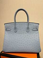 Hermes Birkin Ostrich Leather Grey 30cm - 4