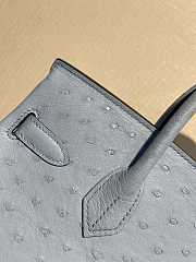 Hermes Birkin Ostrich Leather Grey 30cm - 2
