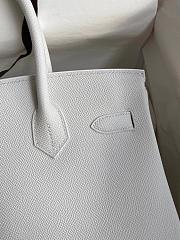 Hermes Birkin White Epsom Leather Silver Hardware 30cm - 4