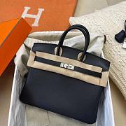 Hermes Birkin Black Swift Silver Hardware 25cm - 1