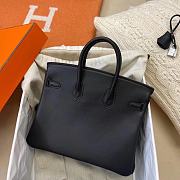 Hermes Birkin Black Swift Silver Hardware 25cm - 6