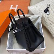 Hermes Birkin Black Swift Silver Hardware 25cm - 2