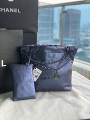 Chanel 22 Small Handbag Navy Blue Calfskin AS3260 Size 35x37x7 cm - 1