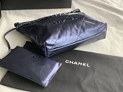 Chanel 22 Small Handbag Navy Blue Calfskin AS3260 Size 35x37x7 cm - 5